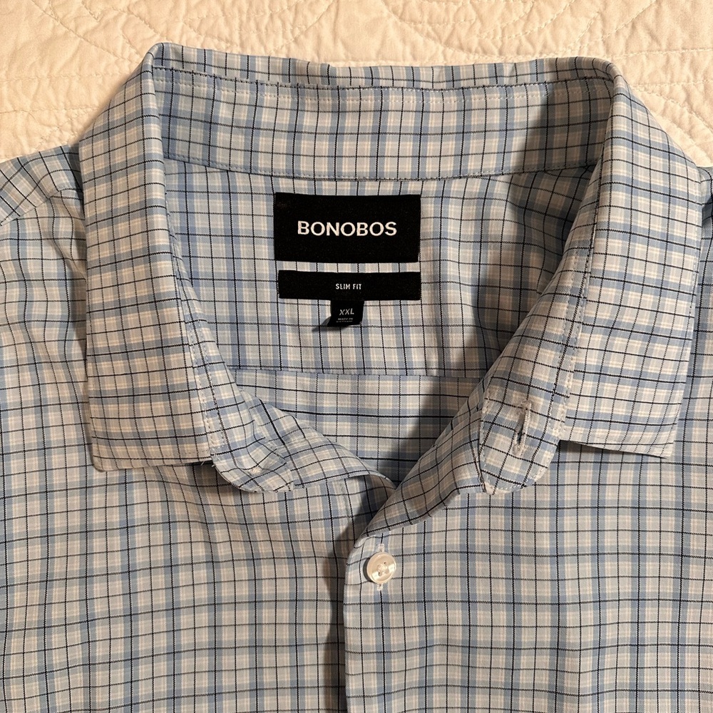 Bonobos Men Slim Fit Plaid Buttoned Long Sleeve Shirt